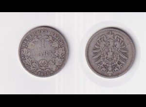 Silbermünze Kaiserreich 1 Mark 1876 A Jäger Nr. 9 /124