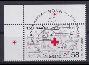 Bund 2998 Eckrand links oben 150 Jahre Rotes Kreuz 58 C ESST Bonn
