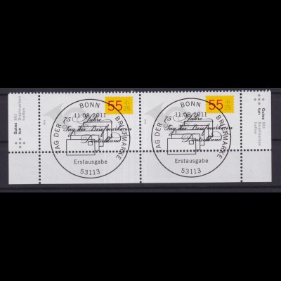 Bund 2882 Eckrand links+rechts unten Tag der Briefmarke 55 C ESST Bonn