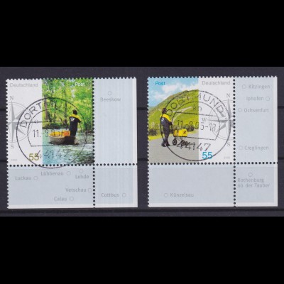 Bund 2481-2482 Eckrand rechts unten Post Briefzustellung 55 C ESST Dortmund