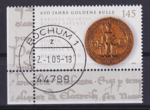 Bund 2511 Eckrand links unten 650 Jahre Goldene Bulle 145 C ESST Bochum