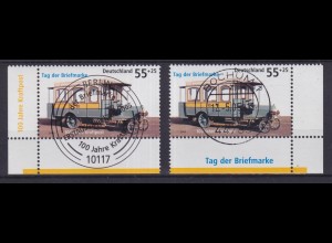 Bund 2456 Eckrand links+rechts unten Tag der Briefmarke Kraftpost 55+ 25 C ESST 