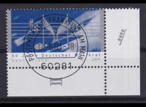 Bund 2346 Eckrand rechts unten 50 Jahre Deutscher Musikrat 144 C ESST Frankfurt