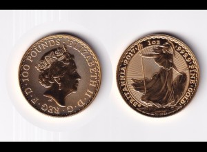 Goldmünze Großbritannien 1 OZ Britannia 100 Pounds 2017 Limitierte Auflage 7.030