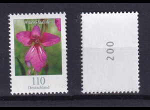 Bund 3471 RM RA mit Nr. 200 Wild Gladiole 110 C postfrisch
