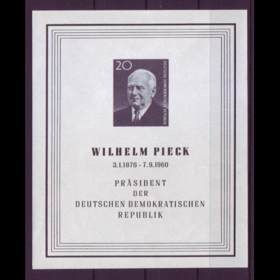 DDR Block 16 Tod von Präsident Wilhelm Pieck 20 Pf postfrisch