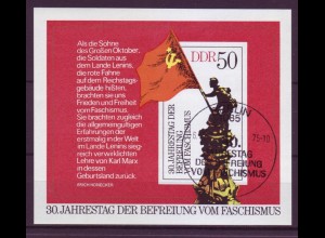 DDR Block 42 30. Jahrestag der Befreiung v. Faschismus 50 Pf mit Ersttagsstempel
