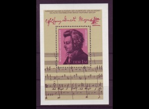 DDR Block 62 225. Geburtstag von Wolfgang Amadeus Mozart 1 M postfrisch