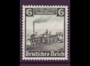 Deutsches Reich 580 100 Jahre Deutsche Eisenbahn 6 Pf postfrisch 