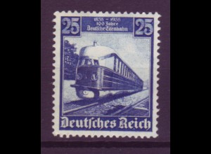 Deutsches Reich 582 100 Jahre Deutsche Eisenbahn 25 Pf postfrisch 
