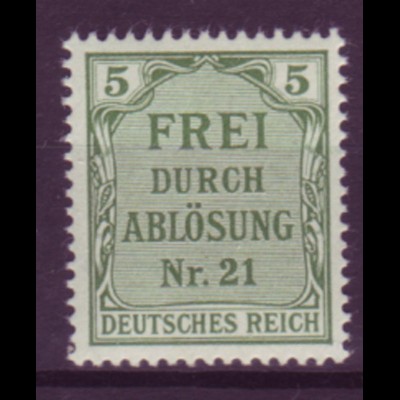 Deutsches Reich Dienst D 3 Einzelmarke 5 Pf postfrisch 
