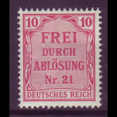 Deutsches Reich Dienst D 4 Einzelmarke 10 Pf postfrisch 