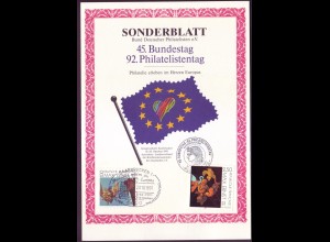 Bund 1569 Sonderblatt 92. Philatelistentag Saarbrücken 1991 