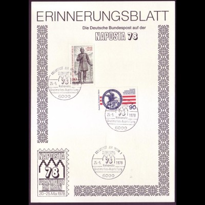 Sonderblatt Berlin Mi.Nr. 562+569 NAPOSTA `78 Frankfurt a.Main 