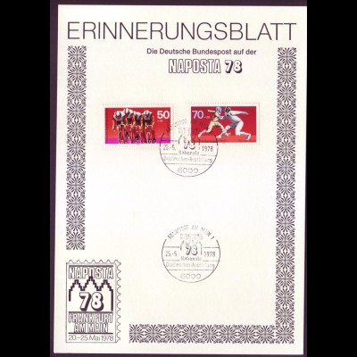 Sonderblatt Berlin Mi.Nr. 567-568 NAPOSTA `78 Frankfurt a.Main 