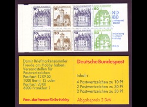 Bund Markenheftchen 22 I c Burgen + Schlösser 1980 postfrisch 