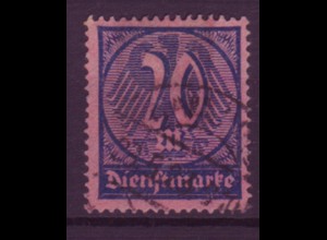 Deutsches Reich Dienst D 72 Einzelmarke 20 M gestempelt 23.5 23 /1
