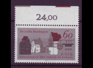 Bund 1084 Einzelmarke mit Bogenrandzudruck Renaissance der Städte 60 Pf **