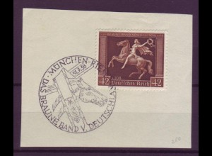 Deutsches Reich 671y Das Braune Band 42 Pf gestempelt auf Briefstück