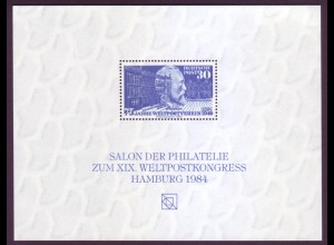 Vignette 30 Pf Salon der Philatelie zum XIX. Weltkrongress Hamburg 1984