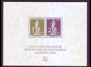 Vignette 1 DM + 2 DM Salon der Philatelie zum XIX. Weltkrongress Hamburg 1984