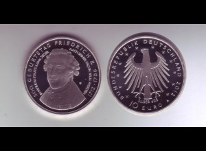 Silbermünze 10 Euro spiegelglanz 2012 Friedrich II. 