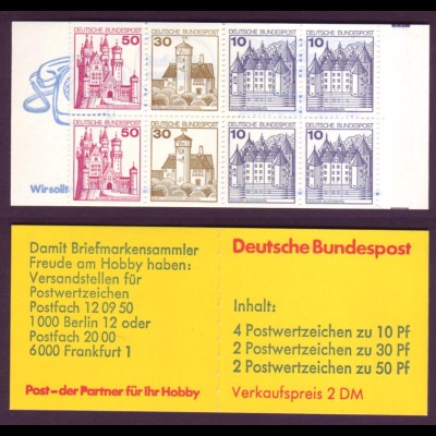 Bund Markenheftchen 21b Burgen + Schlösser 1977 postfrisch 