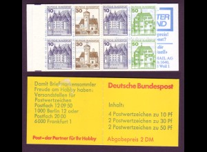 Bund Markenheftchen 22 I k Burgen + Schlösser 1980 postfrisch 