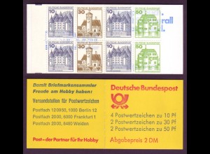 Bund Markenheftchen 22 I ab K3 Burgen + Schlösser 1980 postfrisch 