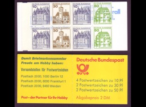 Bund Markenheftchen 22 I ad K2 Burgen + Schlösser 1980 postfrisch 