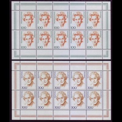 Bund 1955-1956 10er Bogen Frauen 100 Pf + 300 Pf postfrisch